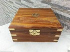 Vintage Maritime Compass Telescope Sextant W wooden Box Nautical Brass Gift Set