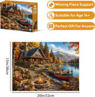 500 Piece Jigsaw Puzzle For Adults  Autumn Lake Cabin Puzzle
