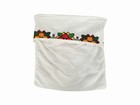 Vintage Boho Floral Handmade Cross Stitched Cotton Linen Pillow Cover 13  X 13 