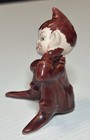 Vintage Gilner California Pottery Pixie Elf Sitting Maroon Red Ceramic Mcm