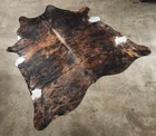Xl Premium Brindle Brazilian Cowhide Area Rug Leather Cow Hide Skin 8 X 7 5 Foot
