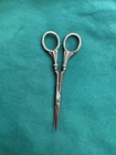 Antique L   S Scissors Ornate Sterling Handle  British Standard Hallmarks