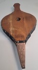 Vintage Leather Wood Copper Fireplace Stove Hand Fire Bellows Decor Rustic Works