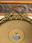 Rare-antique Victorian Metal Round Frame-w pair Of Detailed Small Cherubs On Top