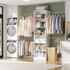 4-8ft Wood Closet Organizer Starter Kit With Tower And 4 Extendable Hanging Rods