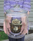 Smokey The Bear Prevent Wildfires Glass  Counter Top Snack Canister Jar