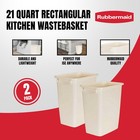 Rubbermaid 21 Quart Rectangular Kitchen Wastebasket Trash Can  Bisque  2 Pack 