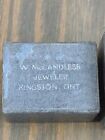 Antique Sterling Sewing Thimble Farm Village Bridge Scene Sz 7 Original Box Rare
