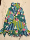 Mcm 1950s Vintage Kids Hawaiian Midi Dress Floral Print Girls Neon Bright Sz 3-4