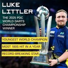 Target Luke Littler G1 World Champion Sp 2025 Edition Steel Tip Darts - 23gm