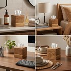 Tissue Box Cover Square  Acacia Wood Tissue Box Holder With Slide-out Bottom    