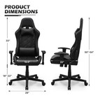 Pc Gaming Chair Racing Video Gamer Chair With Adjustable Lumbar Support And Head
