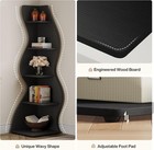 Wavy Corner Shelf  5-tier Bookshelf Bookcase With Curvy Shape Black Display Rack