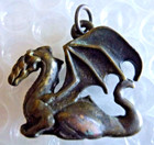 Dragon Metal Art 3-d Figural Pendant Medieval Fanatasy Vintage Jewelry Neocurio