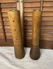 2 Primitive Wooden Spool Beehive Bobbins Industrial Farmhouse