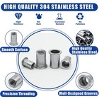 150 615pcs Stainless Steel Rivet Nuts Kit Metric Rivnuts Nutsert Assortment Sets