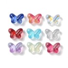 100x Transparent Glass Butterfly Crystal Spacer Beads For Diy Jewelry Making