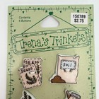 Vtg 1996 Trena s Trinkets Ceramic Buttons Herbs Gardening Planting Trena Hegdahl
