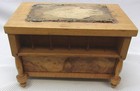 Antique Wooden Sewing Box  Light Multi Compartment
