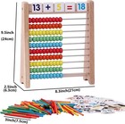 Wooden Abacus For Kids - 100 Counting Sticks And Number Toys Cards 1-100  Educat