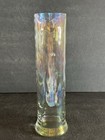 Vintage Iridescent Art Glass Martini Pitcher Large 13 Inch Optic Ripple Pinched