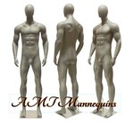 Male Matte Gray Muscular Standing Adult Heavy Plastic Mannequin W  Metal Base