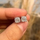 4 Ct Cushion Cut Lab Created Diamond Women s Stud Earrings 14k White Gold Plated