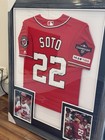       juan Soto Signed Framed Washington Nationals Red Majestic Jersey Jsa Coa    