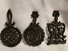 Vintage Wilton Cast Iron Trivets Amish pennsylvania Dutch 3 Different Designs 