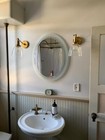  Industrial Vintage Slope Pole Wall Mount Single Sconce With 6 7  Oval Antique