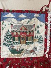 Vintage Christmas  Full Quilted Bib   Long Apron Sleigh Ride Country Handmade