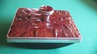 Antique Desk Top Ink Blotter - Crocodile With Silver Mounting