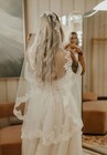 Wedding Mantilla Short Veil With Lace For Bride