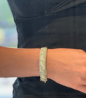 Chinese Vintage Sterling Silver Aventrine jade Bangle