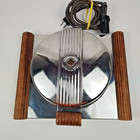Vintage Chicago Electric Handy Hot Waffle Iron Wood Handles