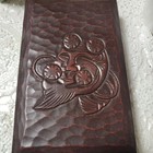 Wooden Carved Inkstone Box Calligraphy Set Small Inkstone Brush Paper Used