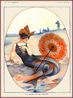 La Vie Parisienne Nouveau Mermaid Sirene France Travel Advertisement Poster