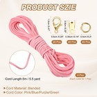 4 Pcs Suede Cord For Jewelry Making Pink blue purple green