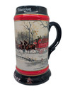 Vintage 1990 Budweiser Beer Holiday Christmas Stein Mug Clydesdales Ceramarte
