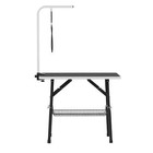 36  Foldable Pet Dog Grooming Table Adjustable Arm Non Slip Desktop Storage Tray