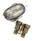 Brass Binocular Marine Antique Brown Brass With Leather Box Nautical