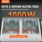 Vevor 2-pan Commercial Food Warmer 2 X 20 6qt Electric Steam Table 1000w 4 Wheel