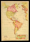 Vintage Western Hemisphere Map World War Ii Era Port Distances Old Original