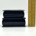 Vintage Russian Black Lacquer Wooden Double Deck Trinket Box Hand Painted Hinged
