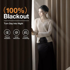 Blackout Curtains 84 Inch Length 2 Panels Set For Living Room  Grommet Linen-loo