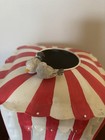 Laura Ashley Hand Painted Beach Cabana Tissue Box Cover Red Stripe Whimsical