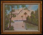 Vtg Highwaymen Style Florida Oil Painting Landscape  greg  16 X20