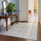 Ruggable 5 x7  Washable Bridgerton Crown Affair Opal Area Rug Ivory blue