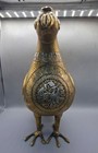 Very Authentic Beautiful Islamic Style Bronze Silver-inlaid Bird Incense Burner