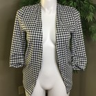 Maurices Blazer Jacket Women s Sz  M Houndstooth Black   White 3 4 Ruched Sleeve